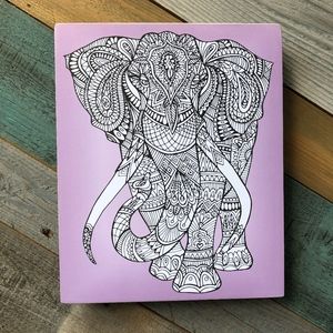 Purple Illust. Elephant Color Yourself Box Sign